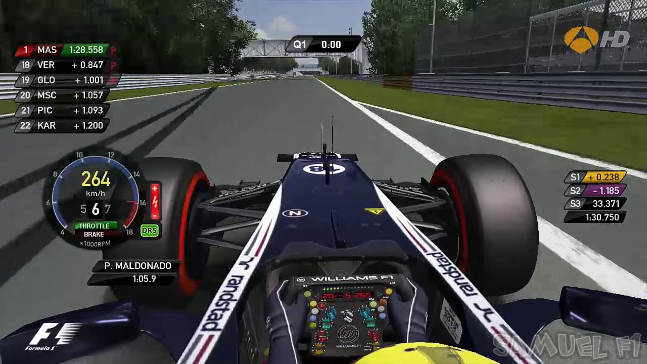 rFactor F1 2012 MONZA - ITALIALN GP @ OnBoard Pastor Maldonado | Williams # LAP [HD]
