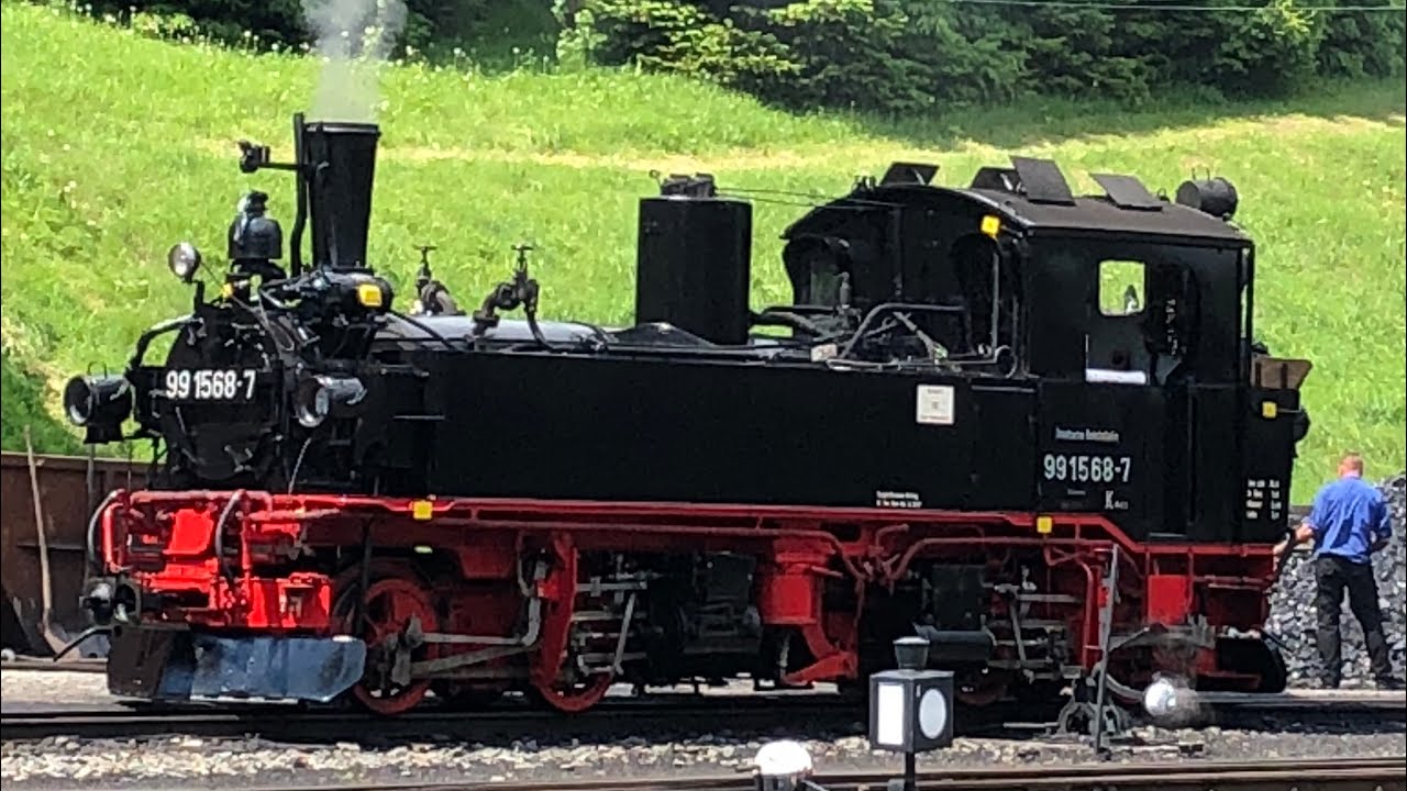 Dampflok 991568-7 der Pressnitztalbahn - Impressionen - unter Volldampf, Umsetzen, Mitfahrt