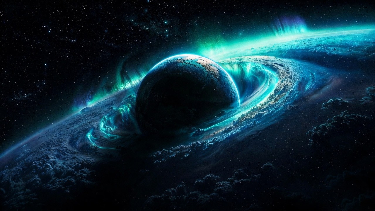 Orbiting a Peaceful Alien Planet 🌌 2 Hour 4K Space Screensaver for Sleep