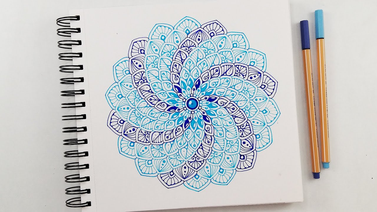 How to draw Mandala Art for beginners | Easy colorful Spiral Mandala | Doodle/Zentangle drawing