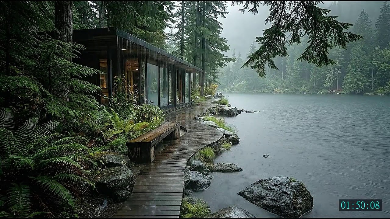 Peaceful Piano Harmony with Rain Sounds for Sleeping and Night Peace