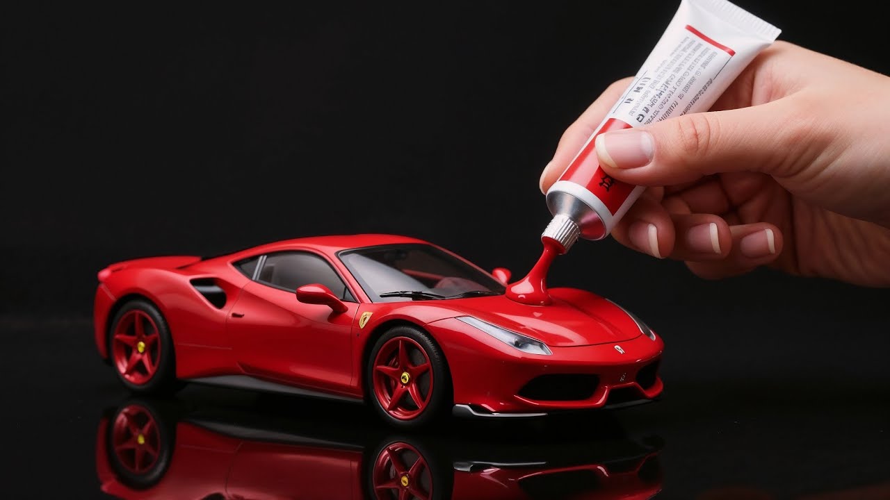 Watch a Ferrari, Tesla & BMW Form From Paint Tubes – Insane ASMR!