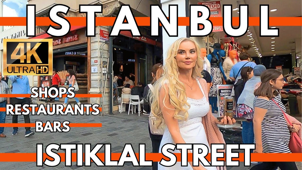 ISTANBUL ISTIKLAL STREET& TAKSIM SQUARE SHOPS,RESTAURANTS,BARS,STREET FOODS | 4K WALKING TOUR |