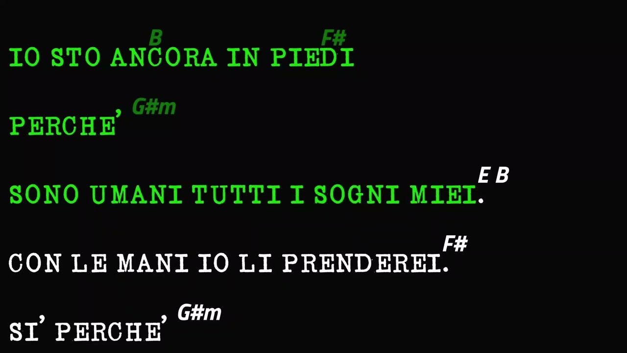 Eros Ramazzotti - Cose della vita GUITAR BACKING TRACK - CHORDS AND LYRICS