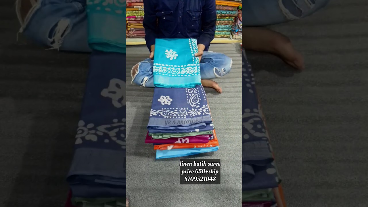 pure linen batik print sarees #linensaree #batiksarees #puresarees #onlinesarees