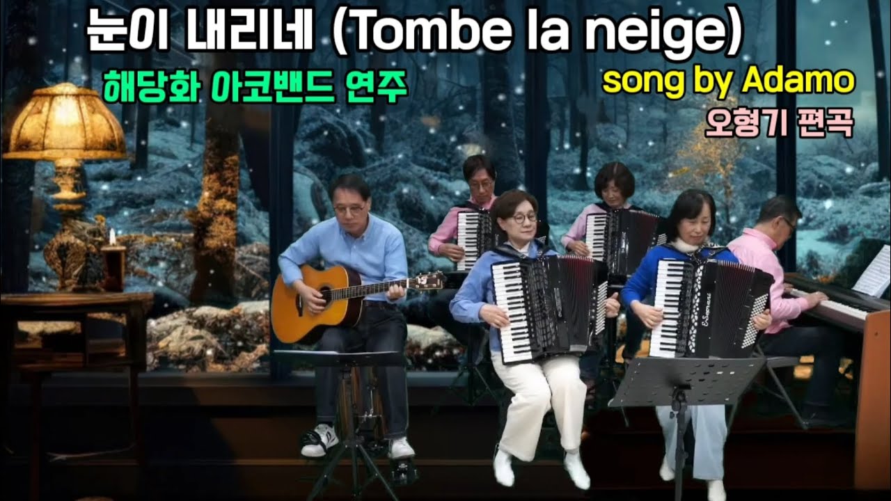 #눈이 내리네 (Tombe la neige) 아코디언 연주 ,해당화아코밴드 