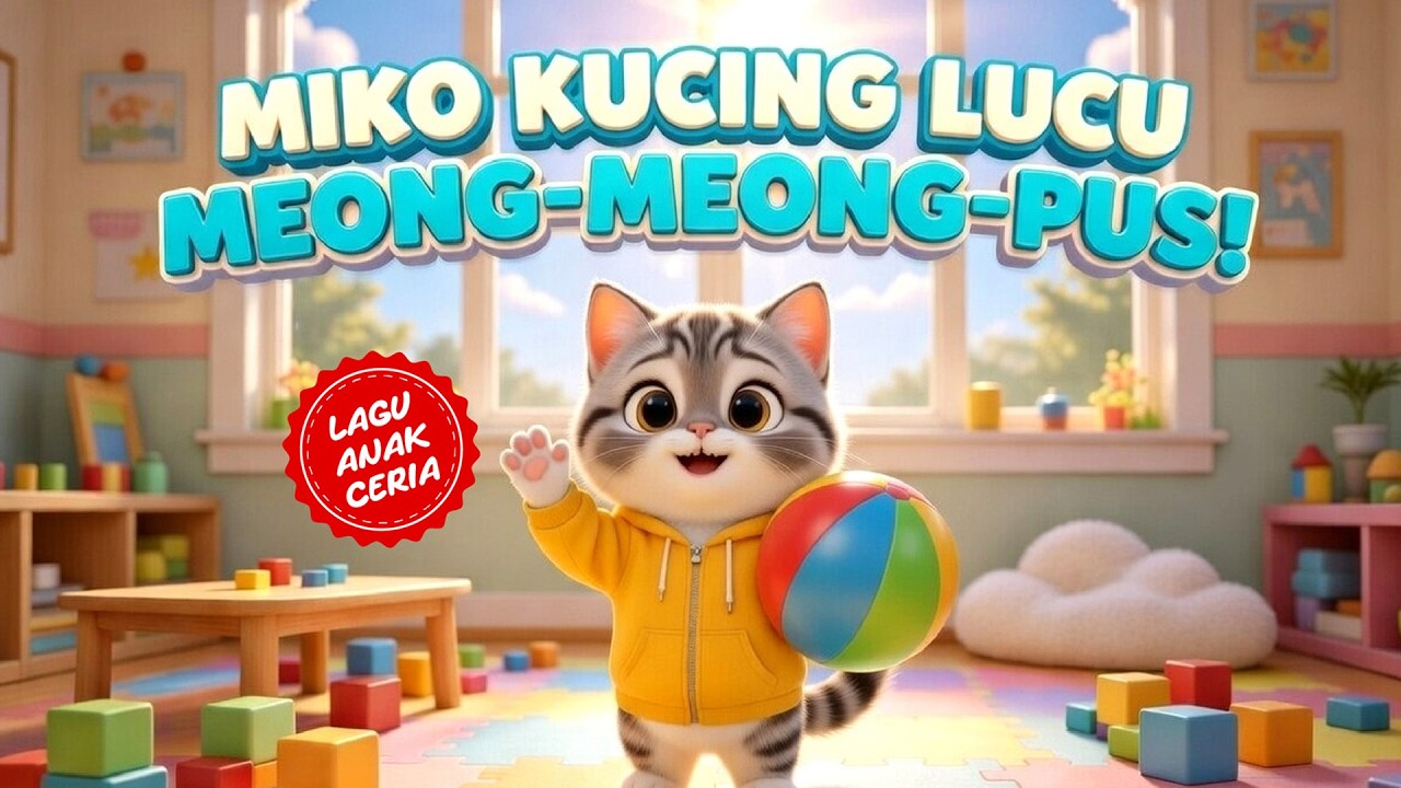 Miko Kucing Belang Lucu Lagu Anak Meong-Meong-Pus