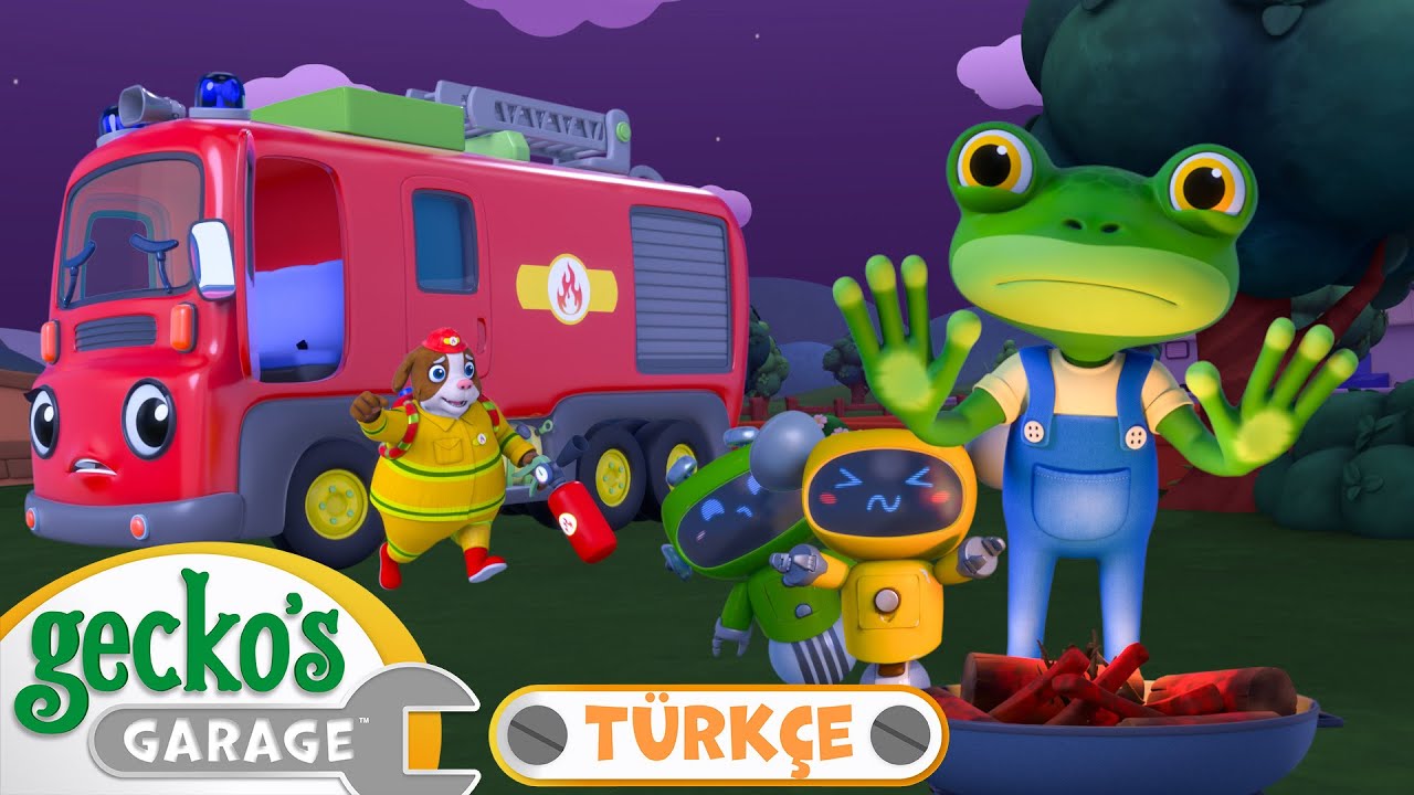 Gecko'nun Kamp Macerası ve Yangın Kurtarma! 🔥 | 🐸 Gecko'nun Garajı - Çocuklar için Kamyonlar