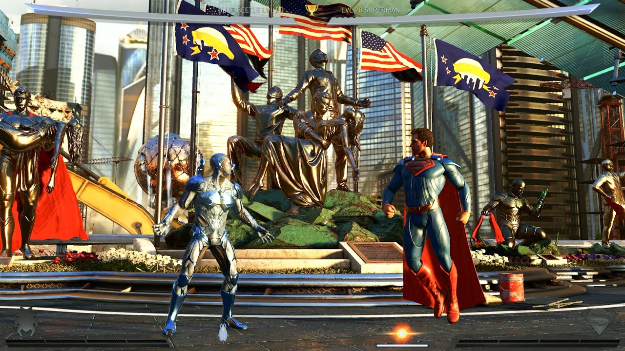 Синий Жук против Супермена (Самый сложный ИИ) — Injustice 2 (PS5 4K 60FPS HDR)