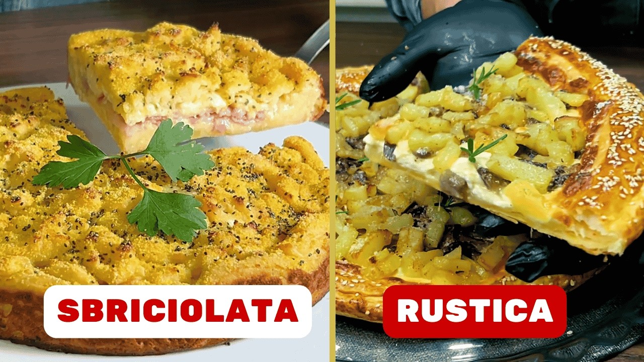 Sbriciolata di patate o Rustica funghi e Stracchino? 2 Ricette facili e veloci.