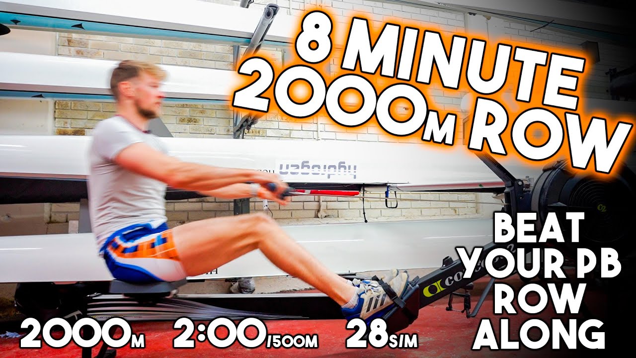 2000m Row in 8 Minutes Row Along | Real Time Tips