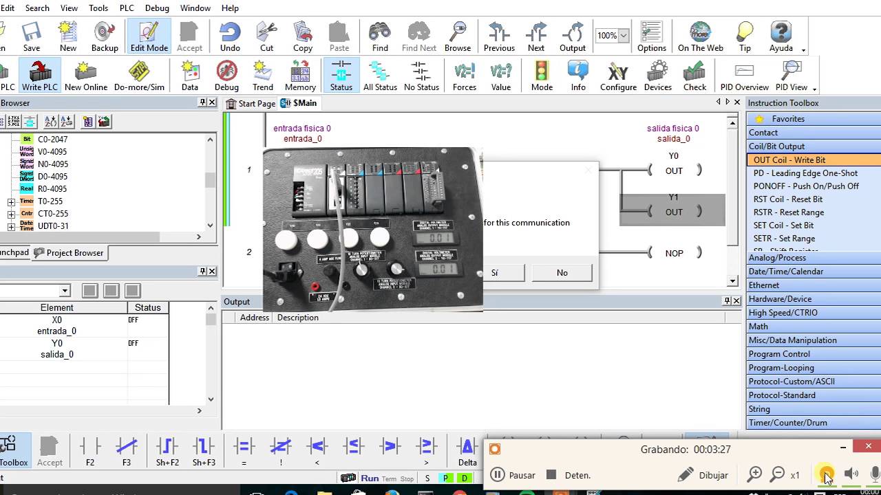 Modos de Operaci&oacute;n y Monitoreo del PLC Do-more