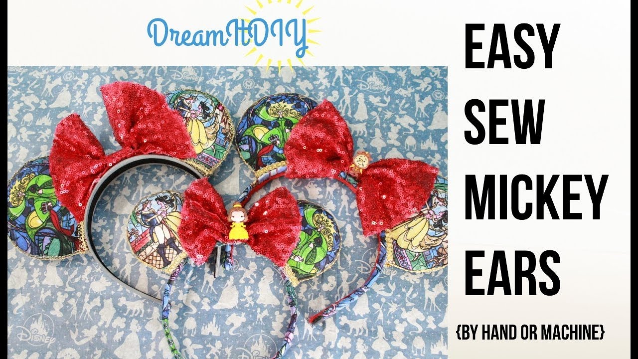 Easy Sew Mickey Ears Beauty and the Beast Inspired - Adult and Kids Sizes