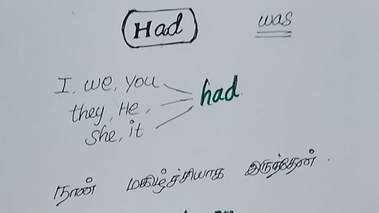 #Had#Was#spokenenglish#englishtotamil#easylearning 