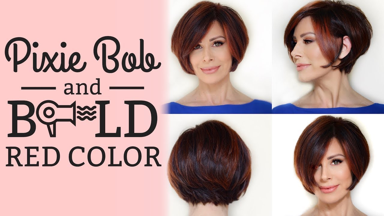 Pixie Bob Blowout & Style Options + BOLD Red Color | Dominique Sachse