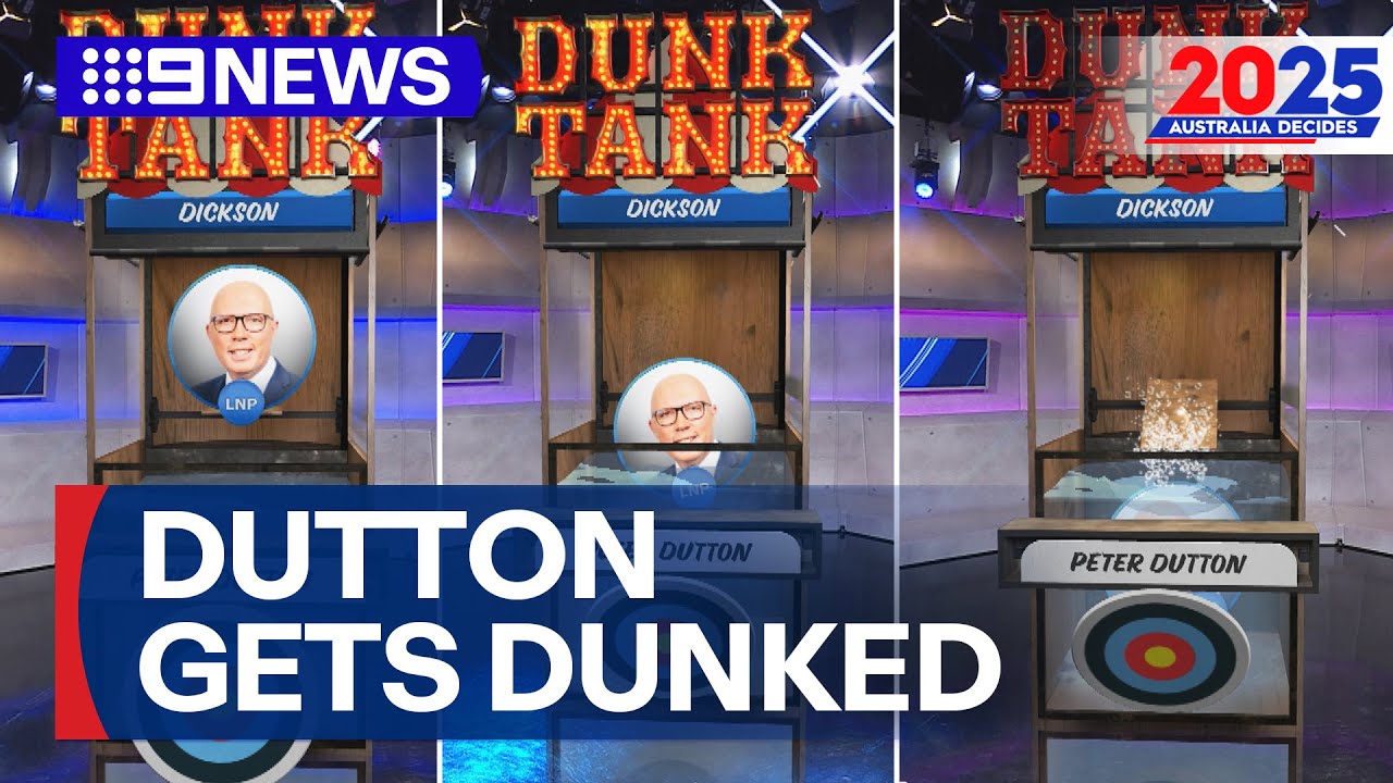 'This is a big one': Peter Dutton gets dunked in Nine's dunk tank | 2025 Federal Election