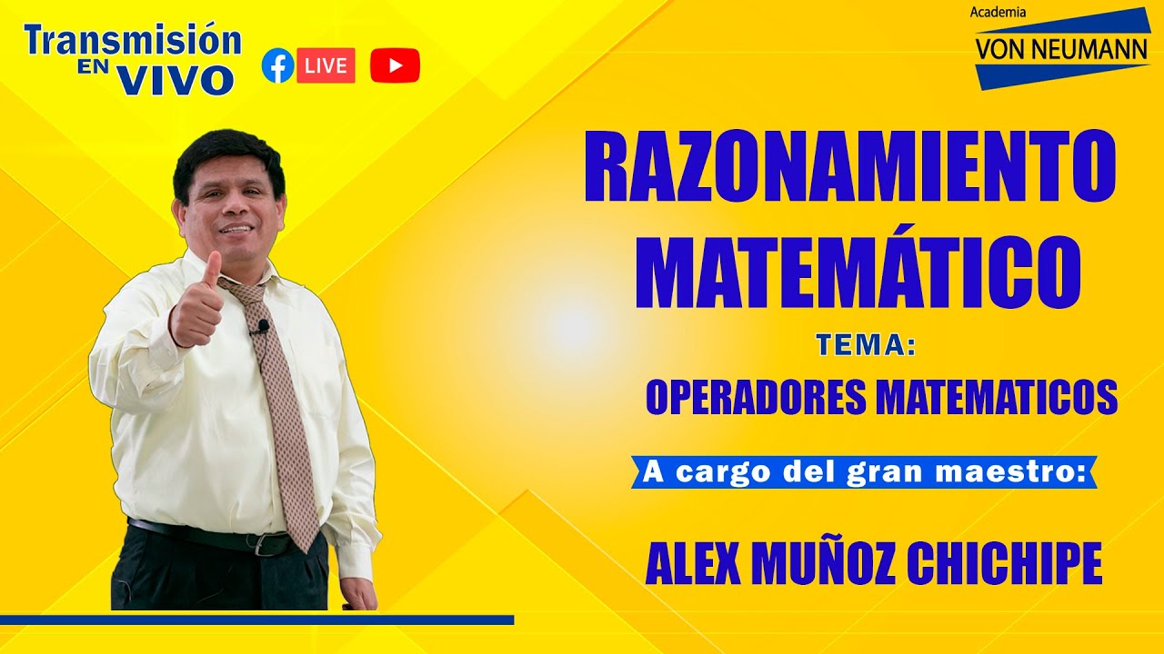 🔴Clases EN VIVO🔴 RAZONAMIENTO MATEMÁTICO Tema: Operadores matemáticos.📚