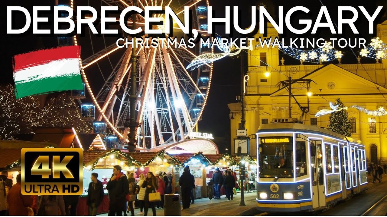 4K Walk 🇭🇺 Debrecen, Hungary Christmas Market Night 2019 - Europe's Best Small Christmas Market?