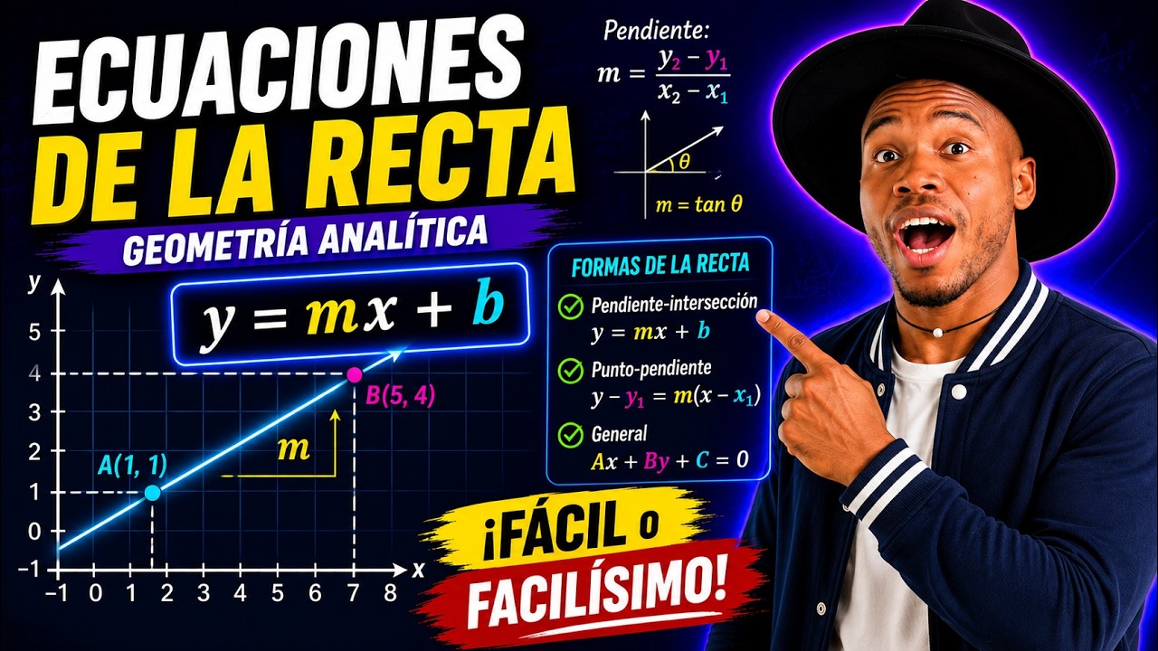 Ecuaciones de la recta | Geometría analítica | Fácil o facilísimo