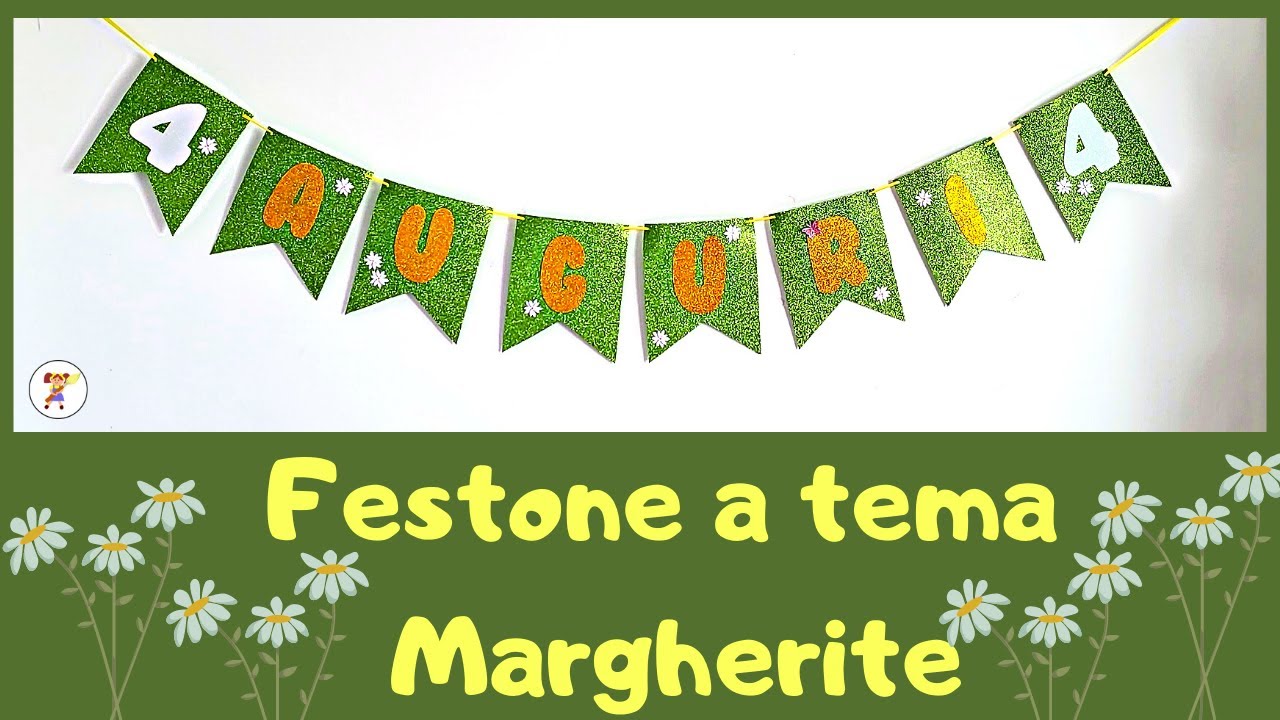 Festa a tema margherite - Il festone in gomme crepla  DIY  allestimento feste fai da te