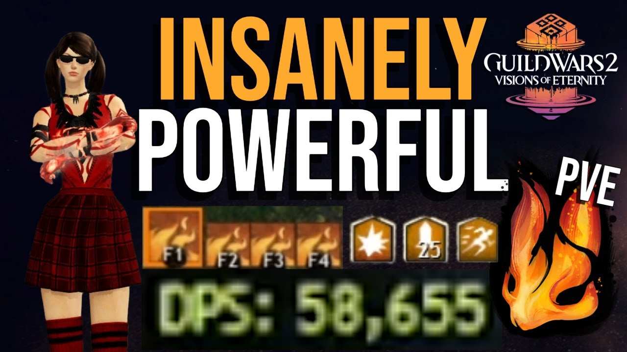 Могучий огненный волшебник, быстрый и эффективный заклинатель для PvE! [GW2 VoE] [Ослаблен]