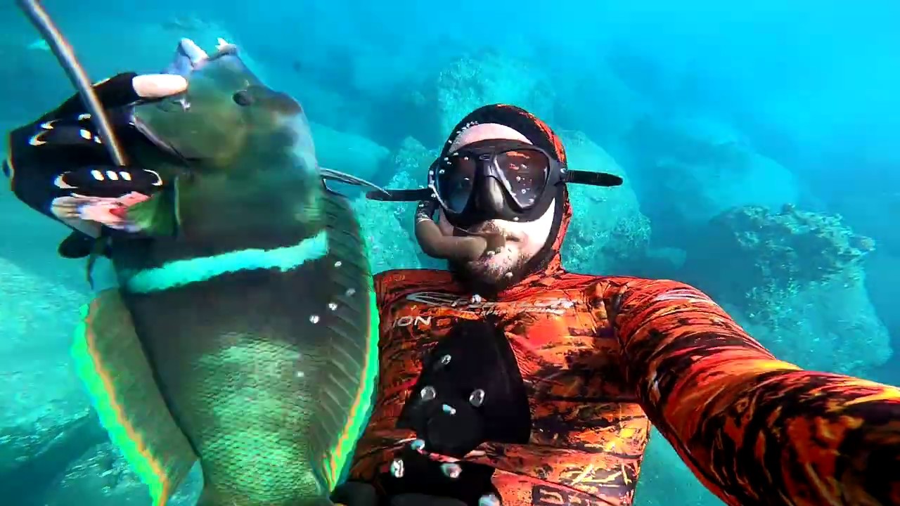 Chasse sous-marine sur l’île de la Réunion.