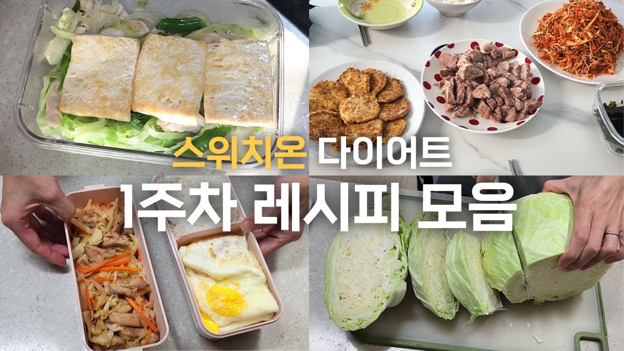 일주일에 2kg감량 스위치온 다이어트 1주차 식단&도시락 레시피 모음!