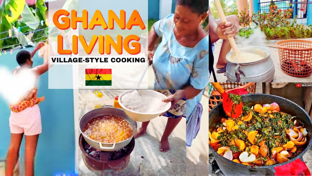 Meal Prep for Family of 6 | Ghana Weekly Vlog | African VILLAGE style cooking