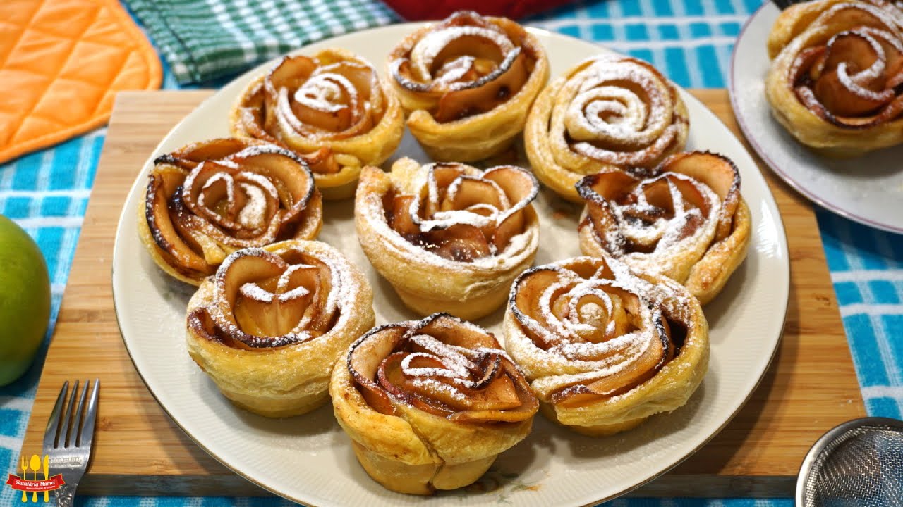 Trandafiri din Aluat Foietaj cu Mere | Bucătăria Mamei