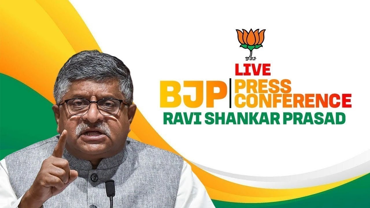LIVE: BJP Press briefing by Ravi Shankar Prasad | BJP | Congress | Rahul Gandhi