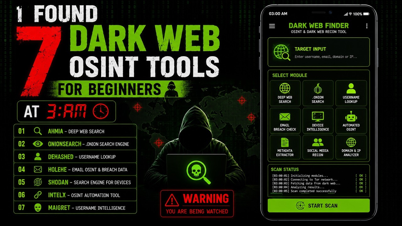 В 3 часа ночи я нашел 7 инструментов OSINT для начинающих в даркнете.