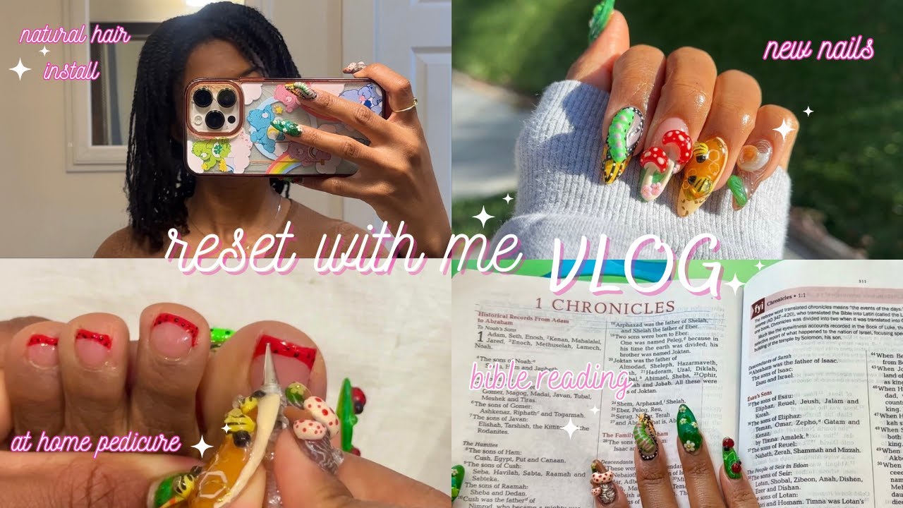 2026 soft reset vlog | bible reading + doing my nails, natural hair, & toes at home!