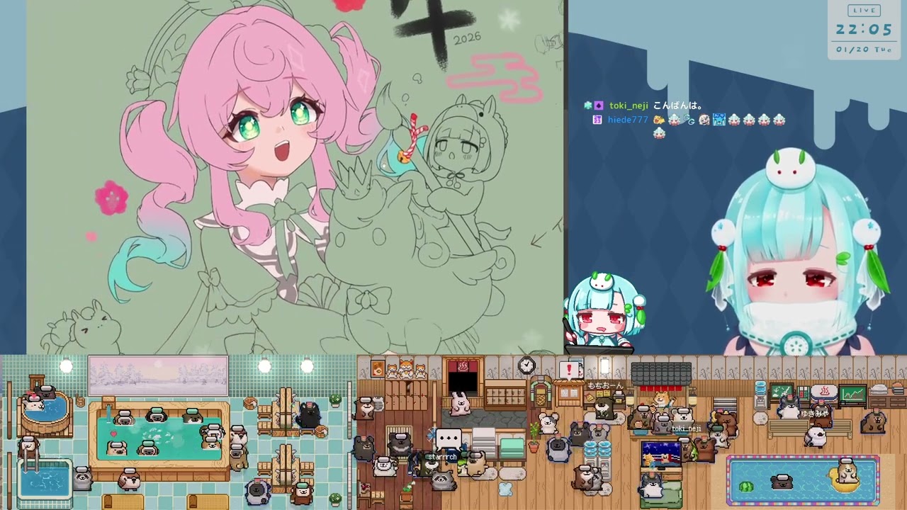 【ASMR#20/TwitchVOD】260120午後❄Reお正月絵を描こう5＆作業音ASMR【🎨】