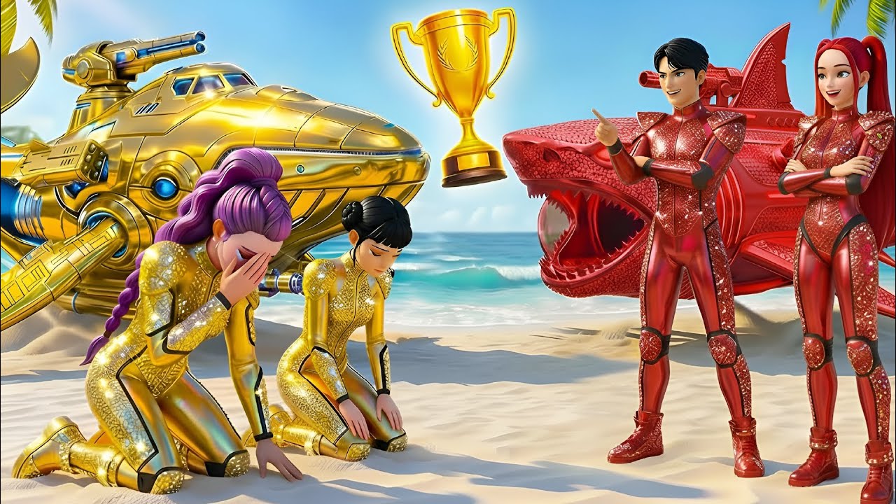 Golden Family VS Ruby Family | RUMI’s Magic Submarine Race Victory! 🚢✨  KPOP Demon Hunters