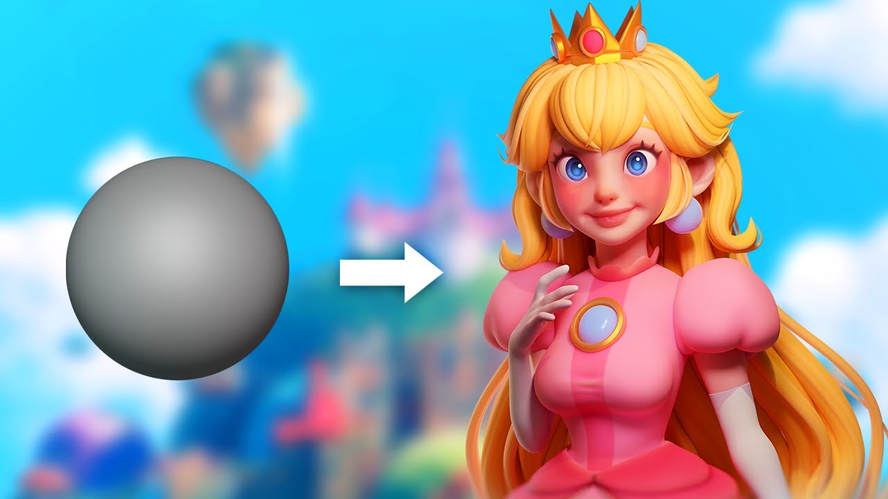 블렌더로 슈퍼마리오 피치공주 만들기!🍑👑 Blender SUPER MARIO Princess Peach🍑👑