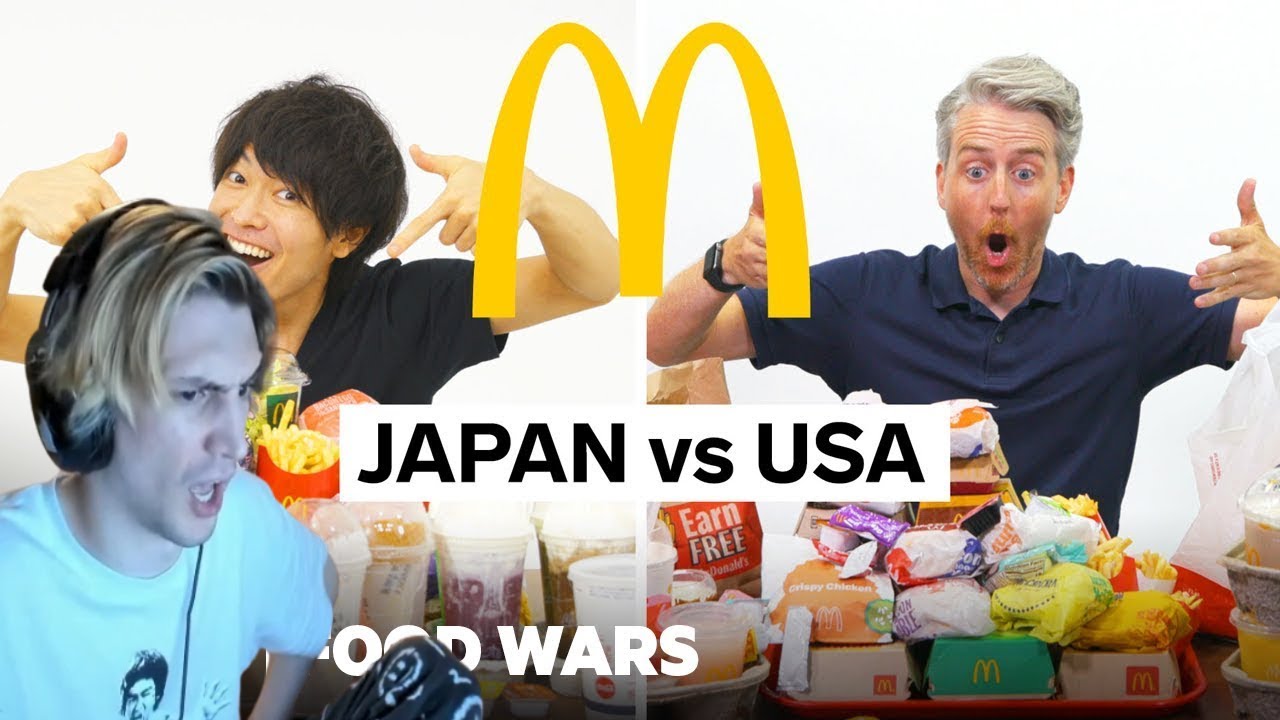 xQc reacts to US vs Japan McDonald's Food Wars