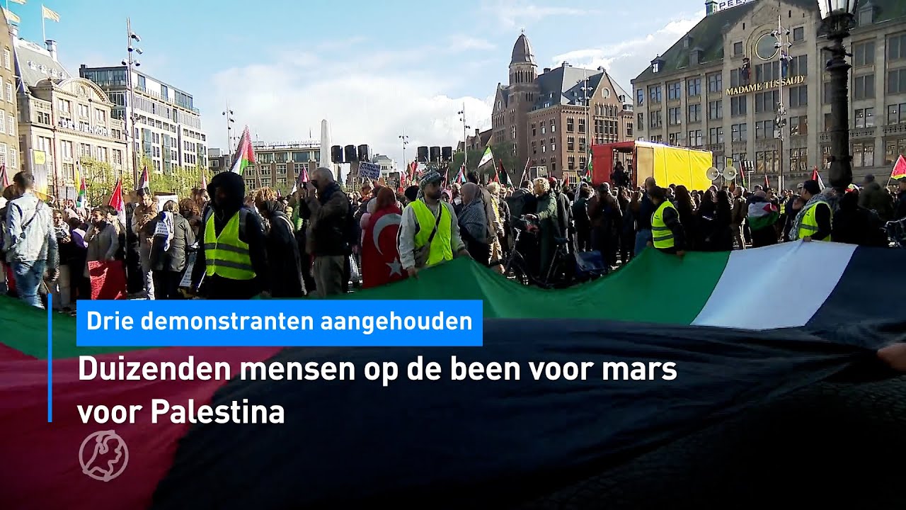 Duizenden mensen op de been voor mars voor Palestina | Hart van Nederland