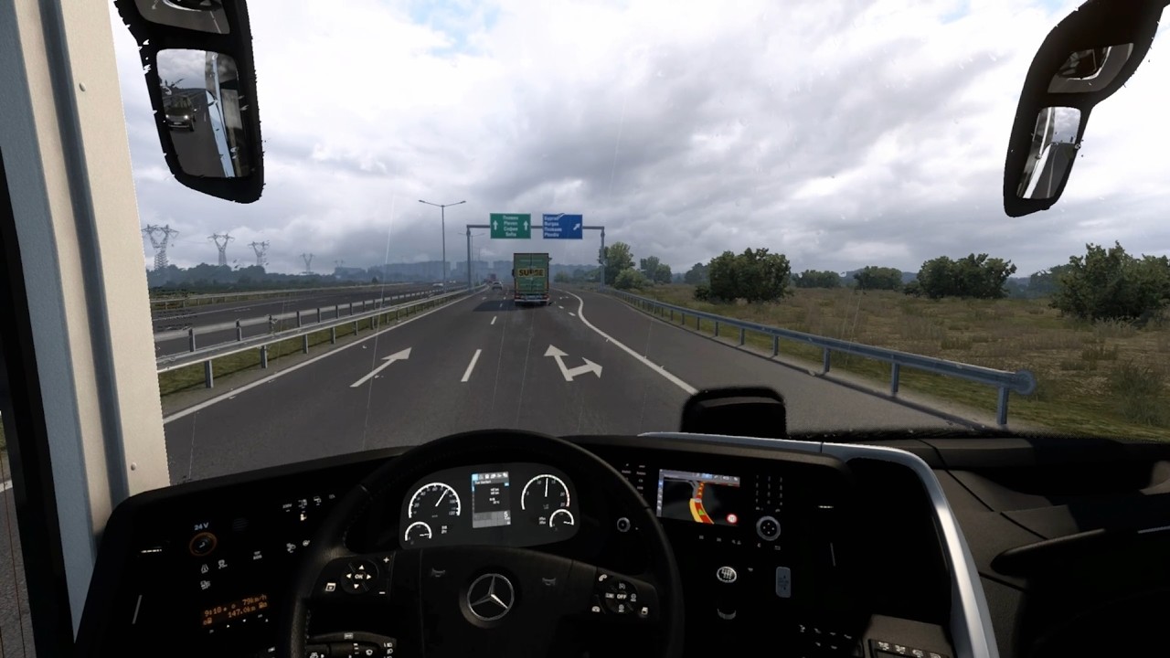 Light Rain, Soft Sunshine 🌤️🌧️ | Euro Truck Simulator 2 Mercedes Travego Bus Drive