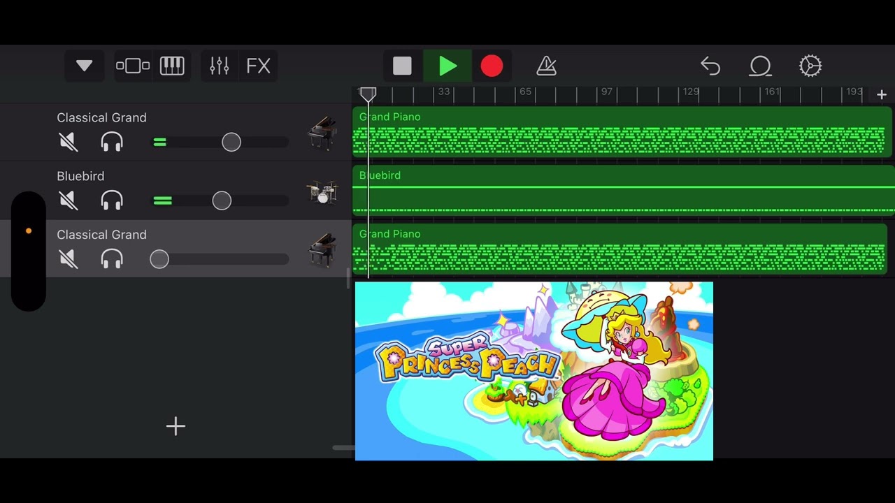Super Princess Peach - Welcome to Gleam Glacier made in GarageBand (piano cover)