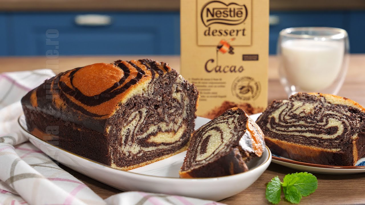 Chec marmorat cu cacao, un chec pufos si aspectuos | JamilaCuisine