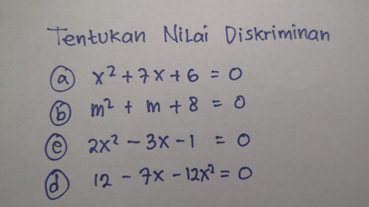 Cara Menentukan Diskriminan dari Persamaan Kuadrat | Matematika SMP