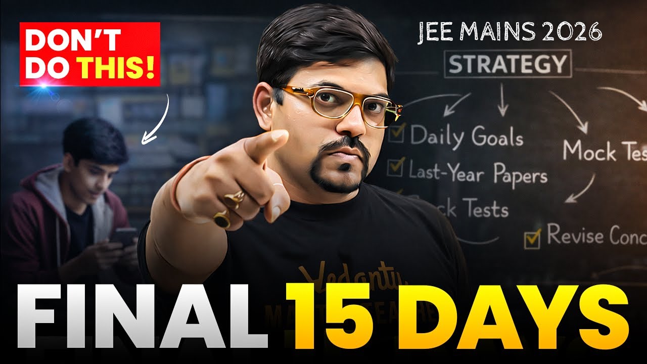 JEE Mains 2026 - Last 15 Days Masterplan🔥| Score 99%ile | Harsh Sir