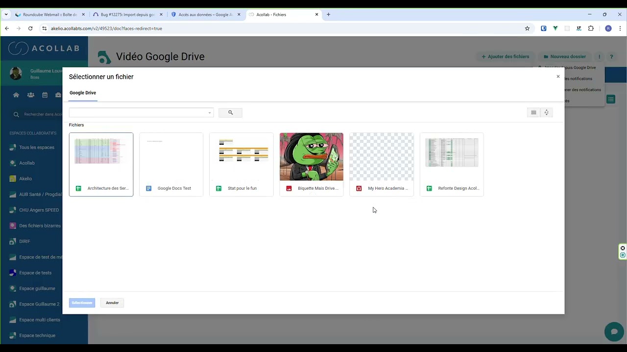Intégration Google Drive Acollab