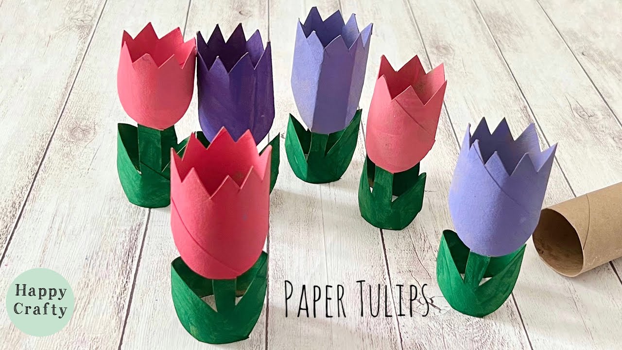 Spring Crafts: Easy DIY Paper Tulips Made From Paper Rolls