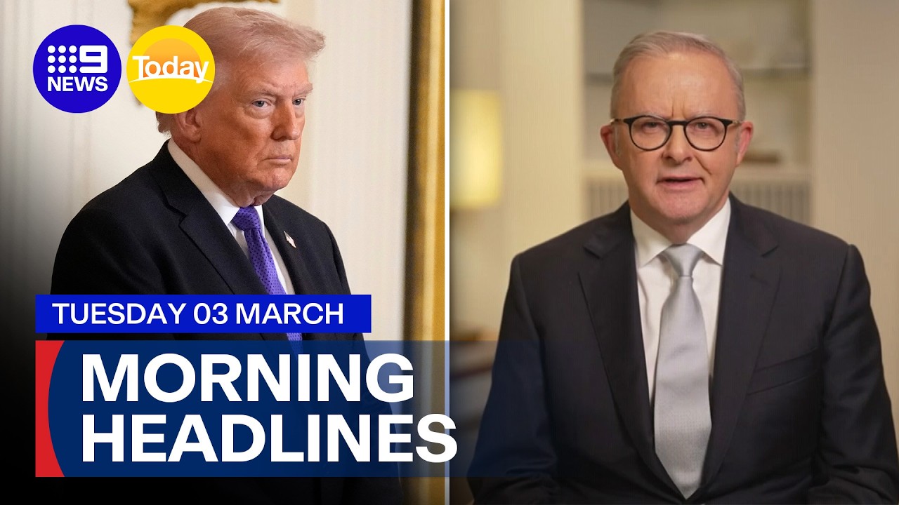Trump vows more strikes in Iran; PM condemns memorials for Iranian leader | 9 News Australia