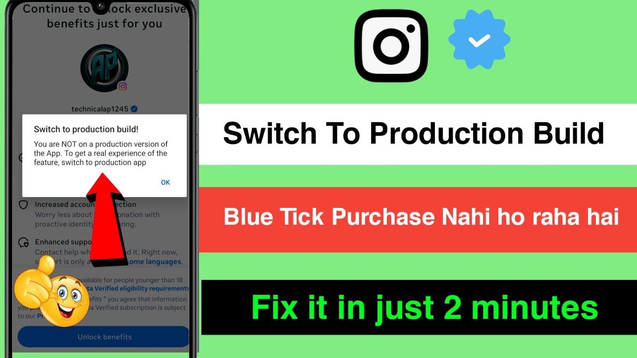switch to production build instagram meta verified Instagram production build app Android 