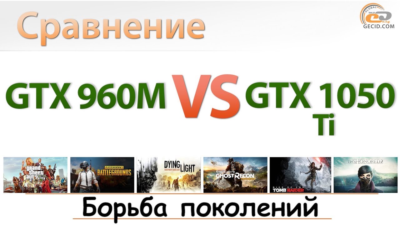 GeForce GTX 960M 2GB vs GeForce GTX 1050 Ti: сравнение поколений игровой мобильной графики