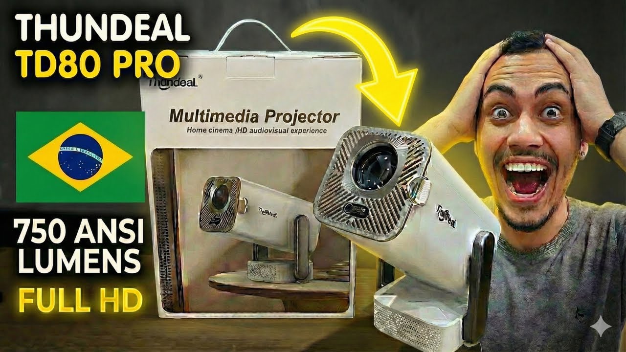 TESTEI o NOVO PROJETOR com 750 ANSI LÚMENS do ALIEXPRESS! THUNDEAL TD80 PRO com 1080P NATIVO!