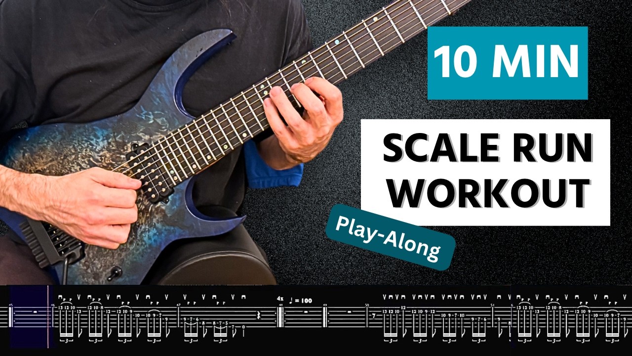 10 MIN Scale Run Practice Legato & Picking Combined