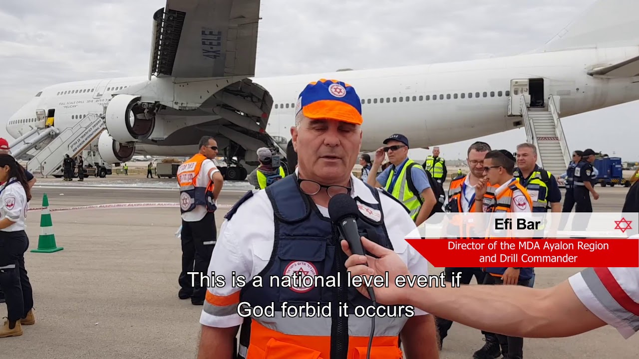 Emergency aviation drill at Ben Gurion Airport – 300 crisis actors treated by Magen David Adom